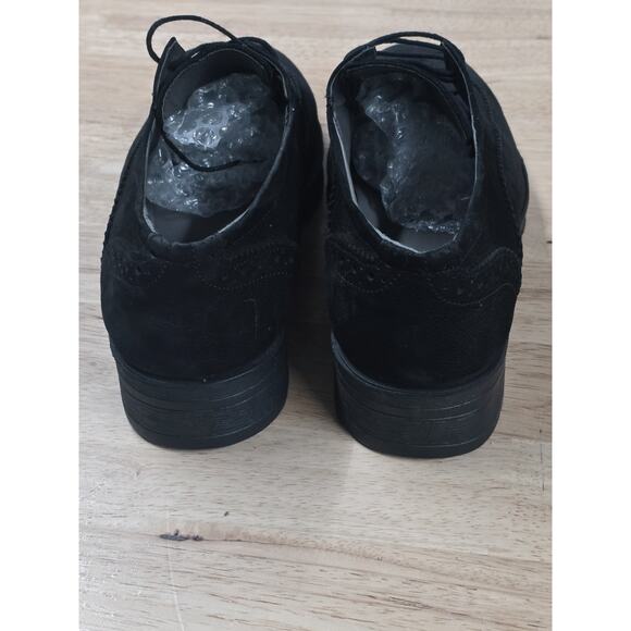 Halis-Men Comfort Men's Black Suede Oxford Wingtip Brogue Lace-Up Formal Shoes - Picture 5 of 8